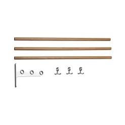 Nostalgi jatkettava kenkä- tai hattuhylly, Tammi, alumiinirunko