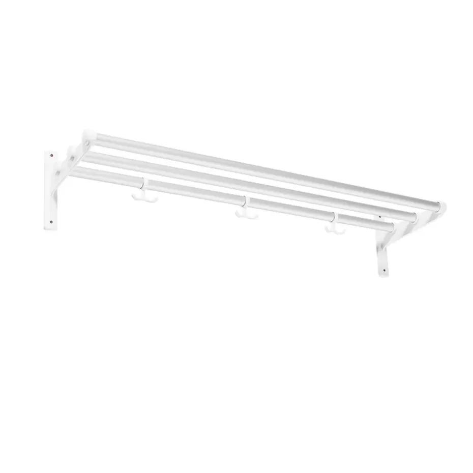 Nostalgi kenkä- tai hattuhylly, Alumiini, valkoinen runko