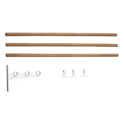 Nostalgi korotettu hattuhylly, kenkähylly, Bambu-valkoinen