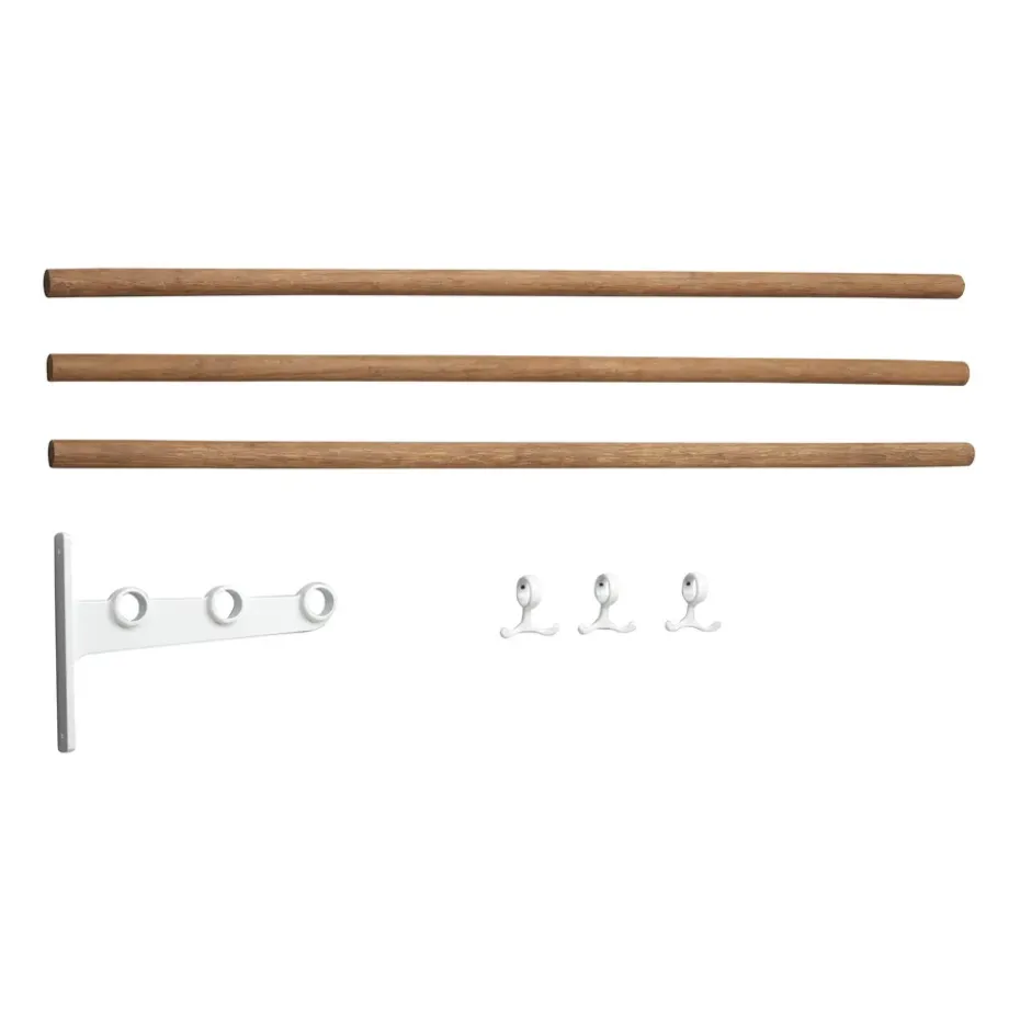 Nostalgi korotettu hattuhylly, kenkähylly, Bambu-valkoinen