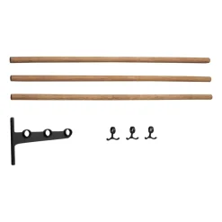 Nostalgi korotettu hattuhylly, kenkähylly, Bambu-musta