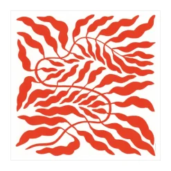 Orange red leaf, 50x50 cm