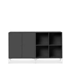 Pair sivupöytä, Anthracite 04, valkoiseksi maalatut jalat