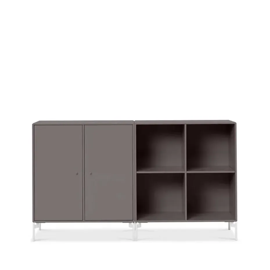 Pair sivupöytä, Coffee 35, valkoiseksi maalatut jalat