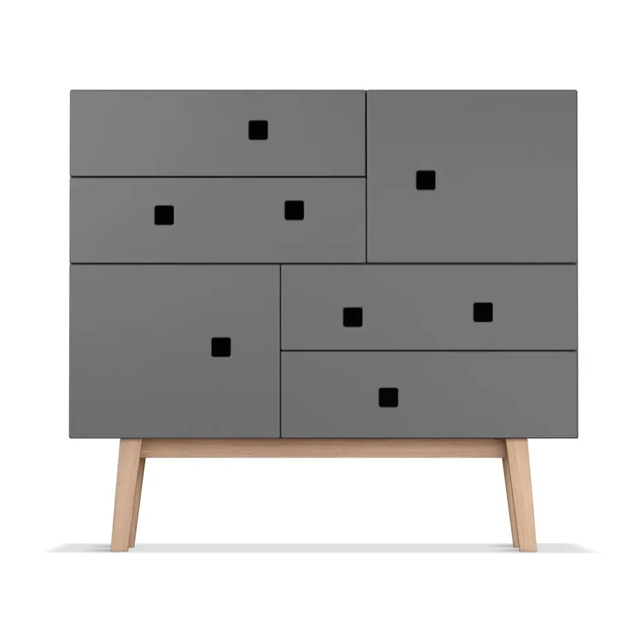 Peep B1 -lipasto, Slate grey, retro, tammirunko