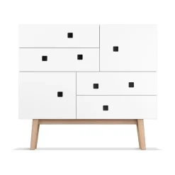 Peep B1 -lipasto, Valkoinen, retro, tammirunko