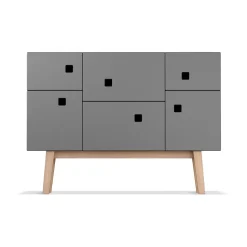 Peep C2 -kaappi, Slate grey, retro, tammijalat