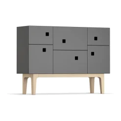 Peep C2 -kaappi, Slate grey, valkopigmentoitu tammi