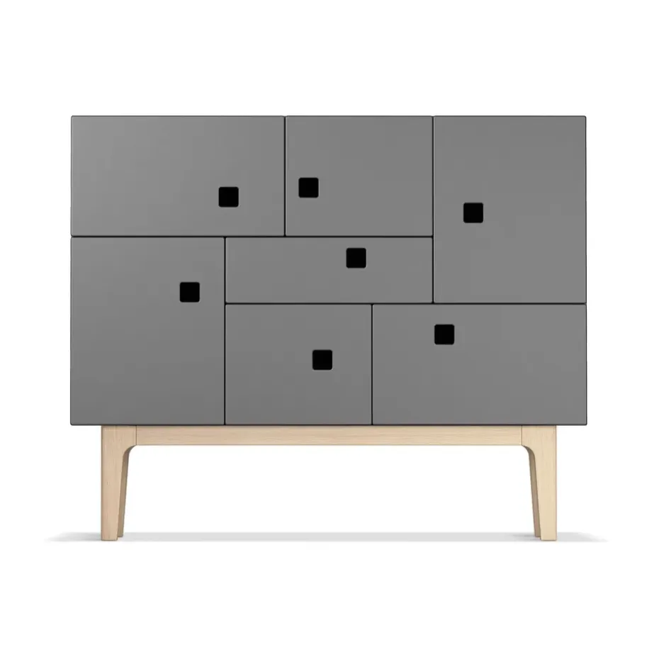 Peep C1 -kaappi, Slate grey, valkopigmentoitu tammi