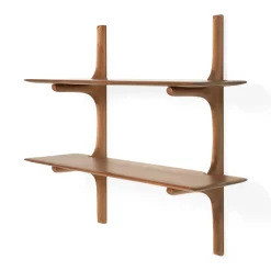 PI seinähylly 91 cm, Varnished mahogany