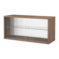 Pira vitriinikaappi, Pähkinä uritettu lasi, 90x31 cm, lasitausta