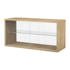 Pira vitriinikaappi, Vaalea tammi kirkas lasi, 90×31 cm, 4 ovea