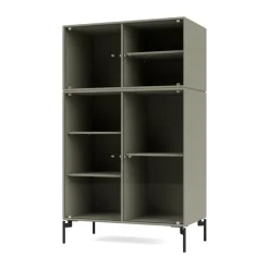 Ripple III vitriinikaappi 69,6x117,6x38 cm, Fennel-jalat black