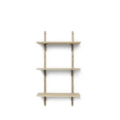 Sector hylly triple narrow, Natural oak, s/l, musta messinki