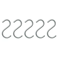 S-Hook koukku 5 kpl, hopea