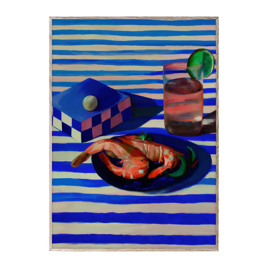 Shrimp & Stripes -juliste, 50 x 70 cm