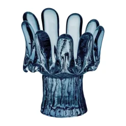 Solros kynttilänjalka pyöreä lasi 11,5 cm, Sininen