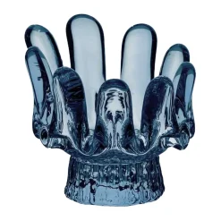 Solros kynttilänlyhty pyöreä lasi 9,2 cm, Sininen