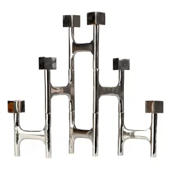 Square Folding -kynttilänjalka 55 x 40 cm, Hopea