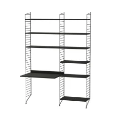 String hyllylevy, Saarni musta petsi, 78x30 cm, 3 kpl