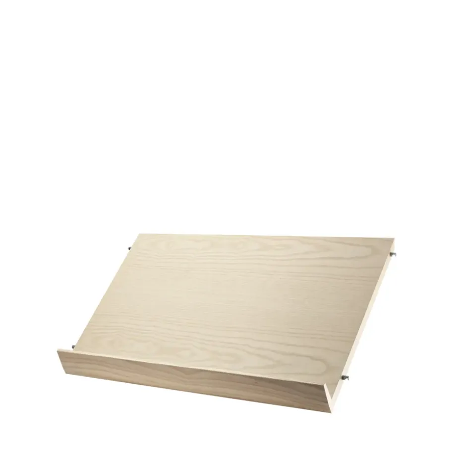 String lehtihylly puu, saarnivaneri, 58x30 cm