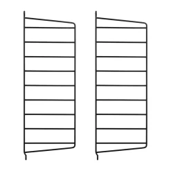 String seinäpääty, Musta, 50x20 cm, 2 pakkaus