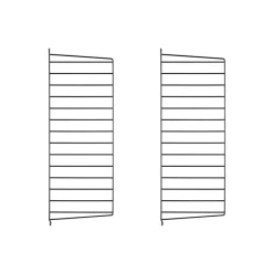 String seinäpääty, Musta, 75x30 cm, 2 pakkaus