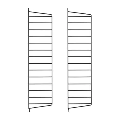 String seinäpääty, Musta, 75x20 cm, 2 pakkaus