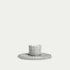 Stripes kynttilänjalka Ø 8 cm, Harmaa