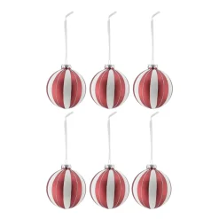Tradition joulukuusenpallo 6 kpl, Red/white