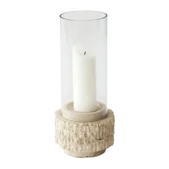 Travertiininen kynttilänjalka, 30 cm