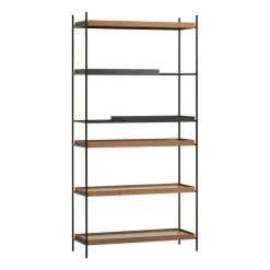 Tray hylly korkea saksanpähkinä, 100x201 cm, Malli 8