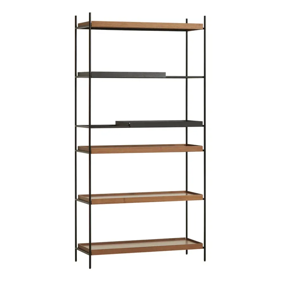 Tray hylly korkea saksanpähkinä, 100x201 cm, Malli 8