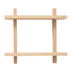 Treat seinähylly kaksinkertainen, Tammi, 34×12×34 cm