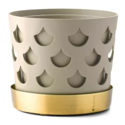 Trio Drop ruuku lautasella beige messinkinen, Small Ø12 cm