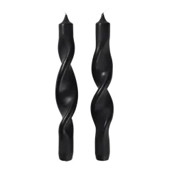 Twist twisted candles kierretty kynttilä 23 cm 2-pakkaus, Simply black