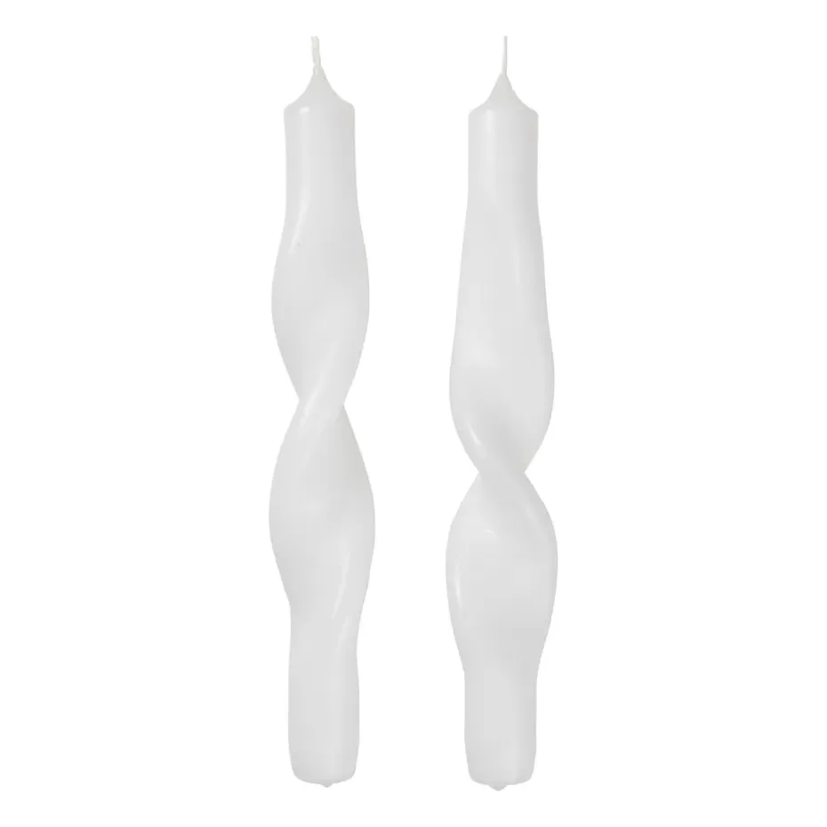 Twist twisted candles kierretty kynttilä 23 cm 2-pakkaus, Pure white