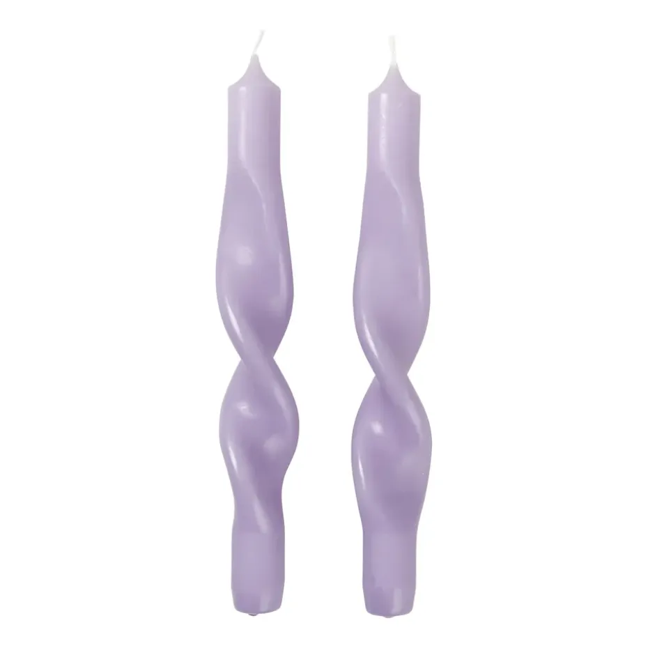 Twist twisted candles kierretty kynttilä 23 cm 2-pakkaus, Orchid light purple