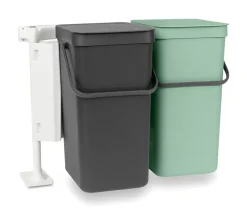 Upotettava järjestelmä Sort & Go 2x16L, Tummanharmaa & jade green