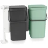 Upotettava järjestelmä Sort & Go 2x12L, Tummanharmaa & jade green