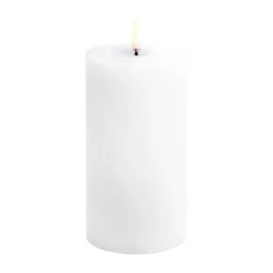 Uyuni LED pöytäkynttilänjalka melted, Valkoinen rustiikki, Ø7,8x15 cm