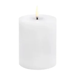 Uyuni LED pöytäkynttilänjalka melted, Valkoinen rustiikki, Ø7,8x10 cm
