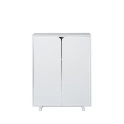 Vidja kaappi, Valkoinen lakka, matala, peitetyt ovet