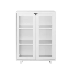 Vidja matala vitriinikaappi, White